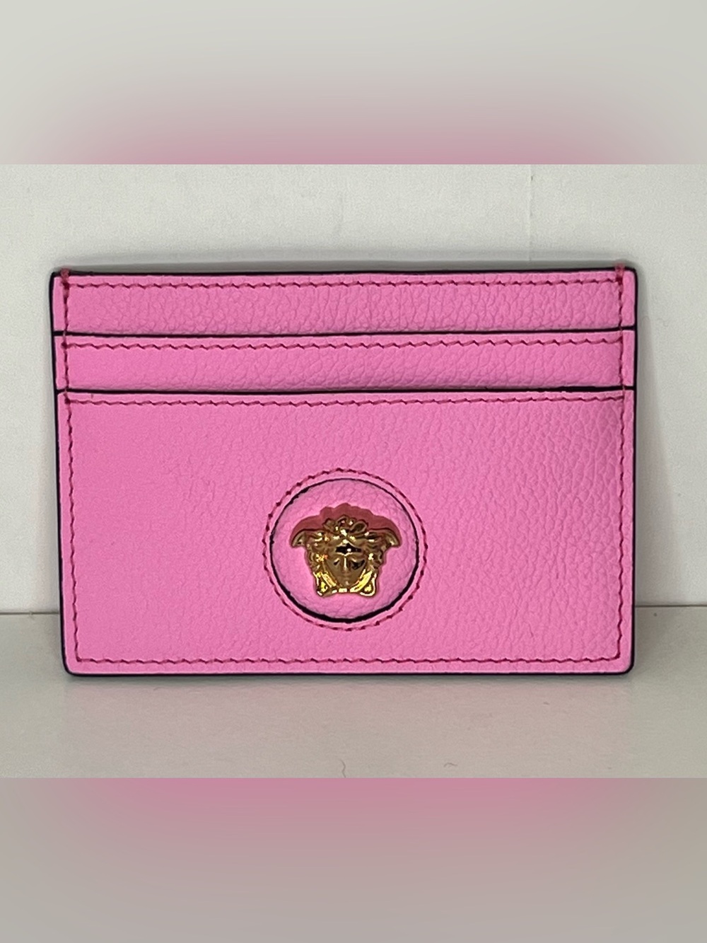 Versace Hot Pink Leather Medusa Card Case - Picture 2 of 8